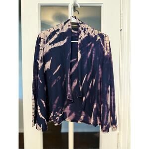 Monrow cotton cardigan  tie dye purple XS